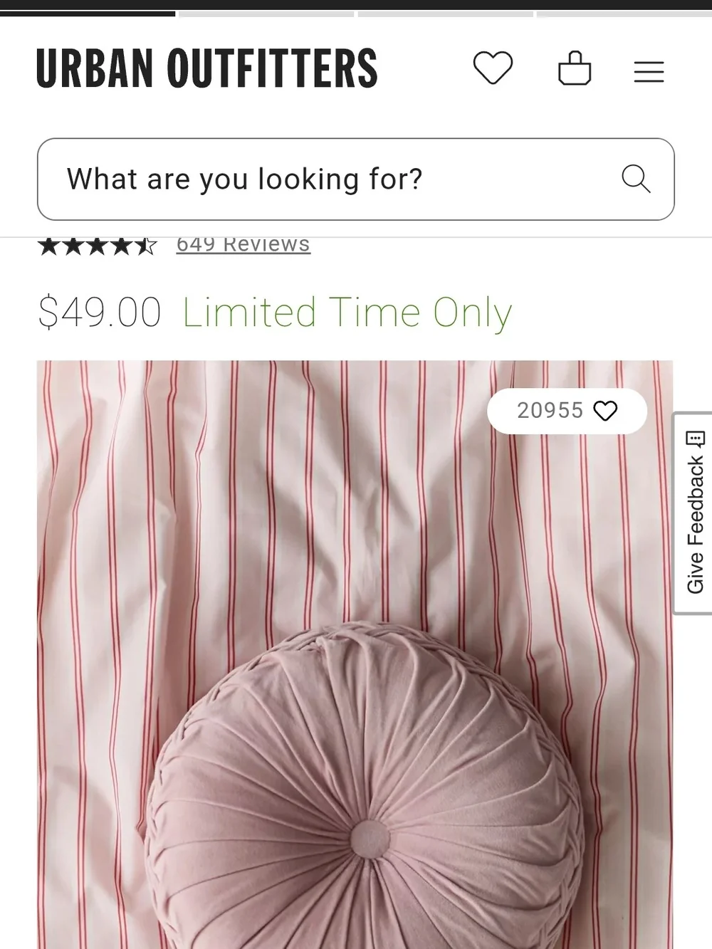 Urban Outfitters Round Velvet Pillow Trio in Mauve, Peach, and Light Gray